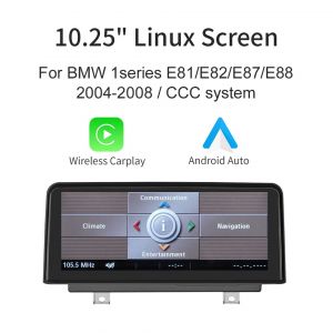  BMW 1 Series E81/F21 2006-2012 CCC / CIC Linux 10.25'' screen Apple CarPlay / Android Auto