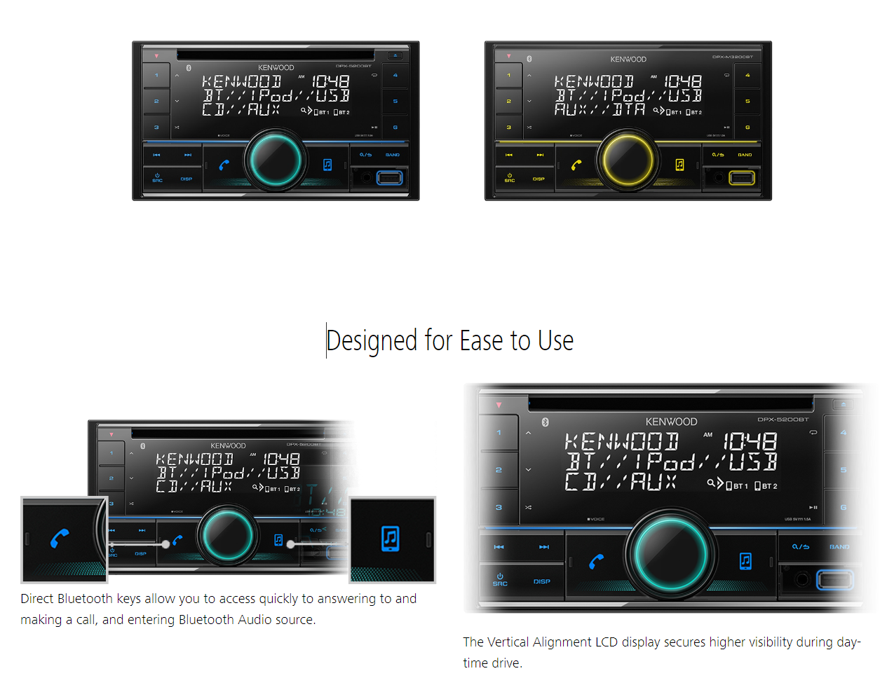 KENWOOD DPX5200BT CD / Bluetooth / USB / AUX