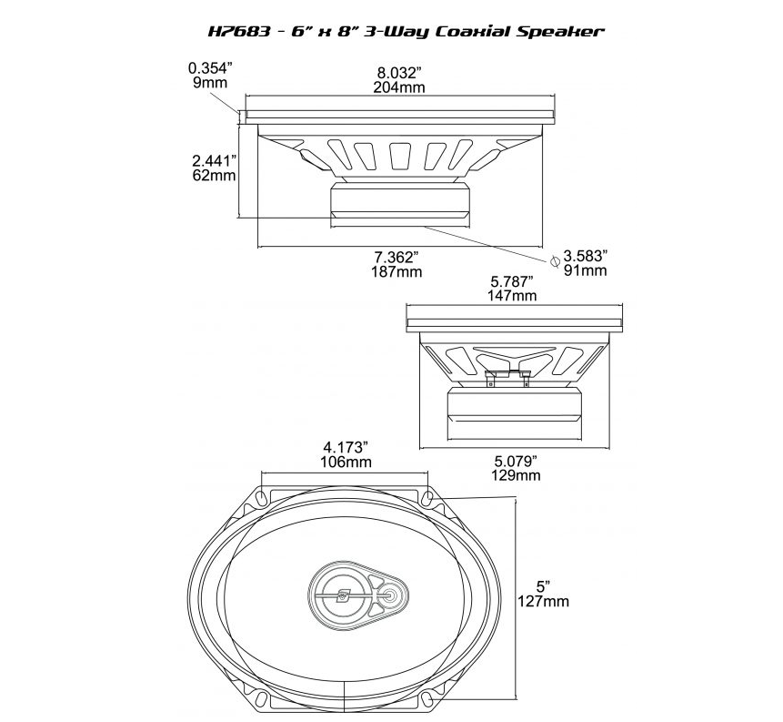 CERWIN VEGA HED 6X8 3 WAY COAXIAL SPEAKERS PAIR 360W NOGRIL cerwin-vega-hed-6x8-3-way-coaxial-speakers-pair-360w-nogril